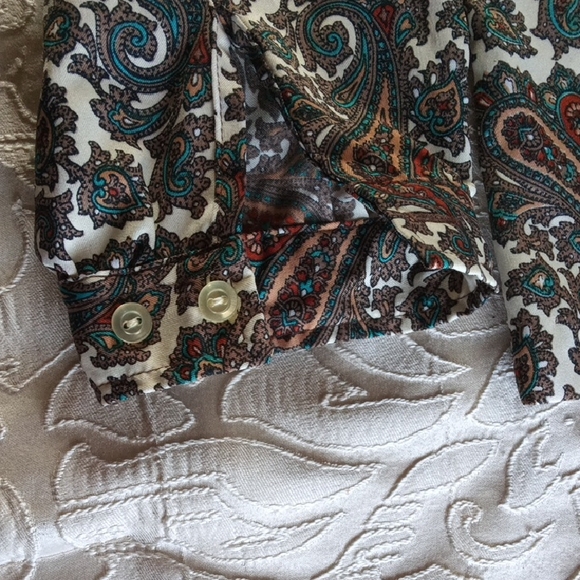 Vintage Paisley Print Montgomery Ward Women's Blouse - Picture 4 of 6